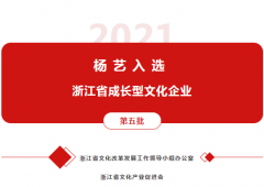 亿万先生入选 “浙江省成长型文化企业”